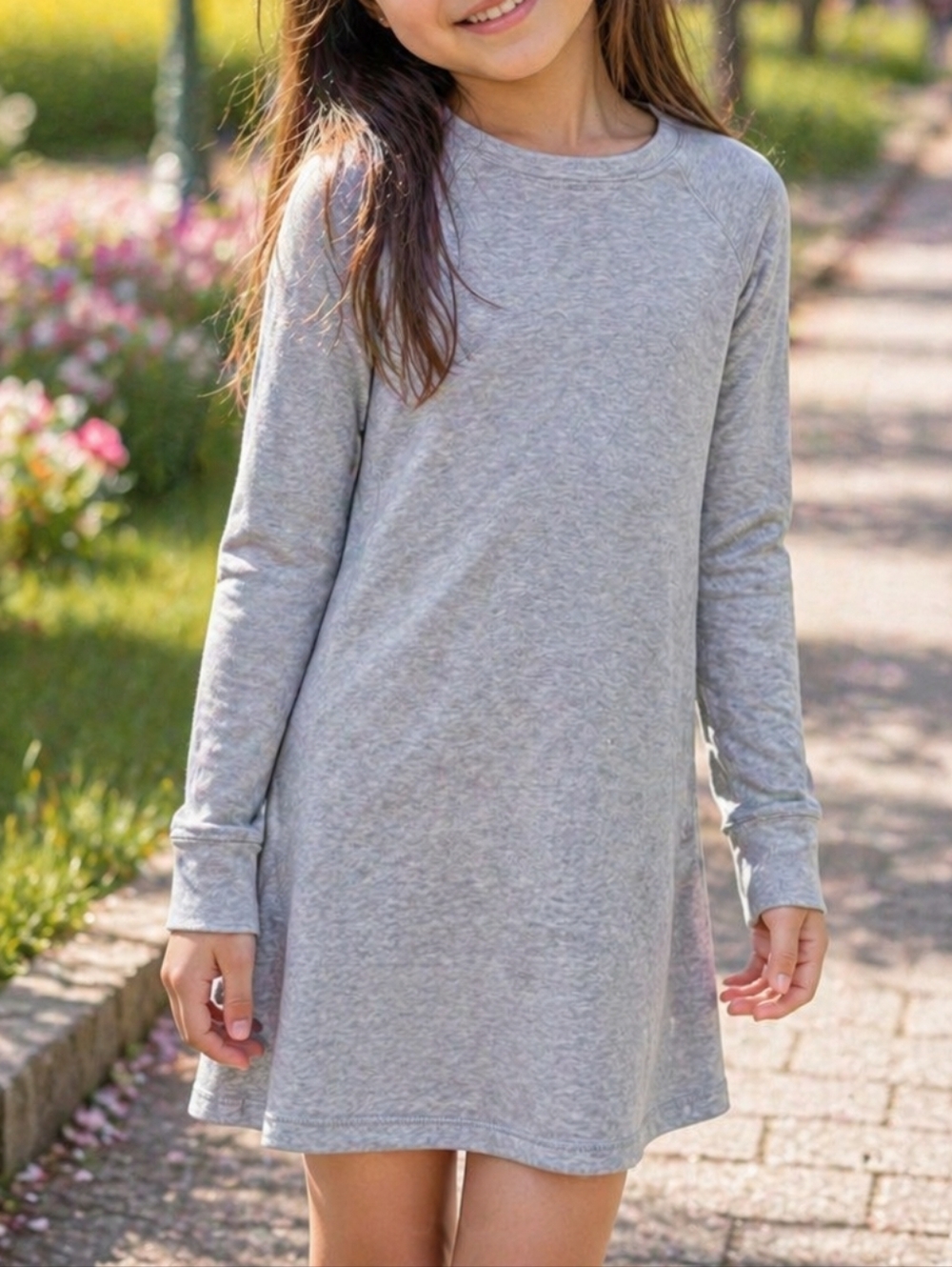 Ivivva Gray Reversible Long Sleeve Dress Kids | Athletic Cozy Sweatshirt Dress